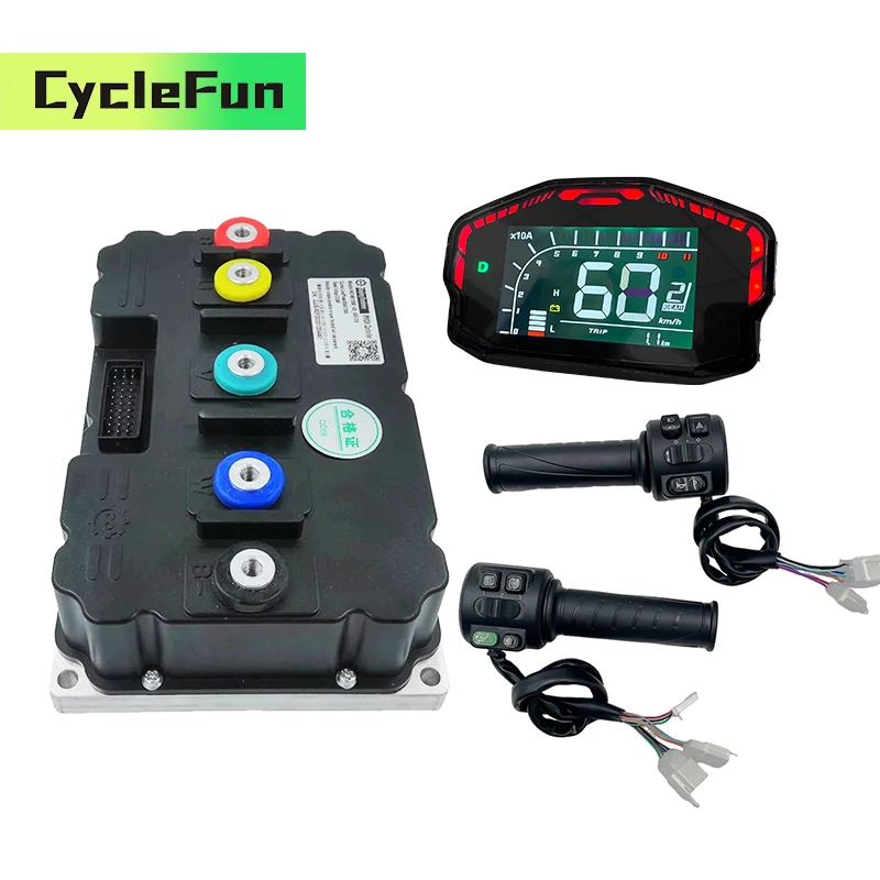 

Контроллер Fardriver ND961800 96 В постоянного тока 800 А Пик 1800 А с дроссельной заслонкой T08 и дисплеем DKD для электрического мотоцикла, скутера, велосипеда для грязи