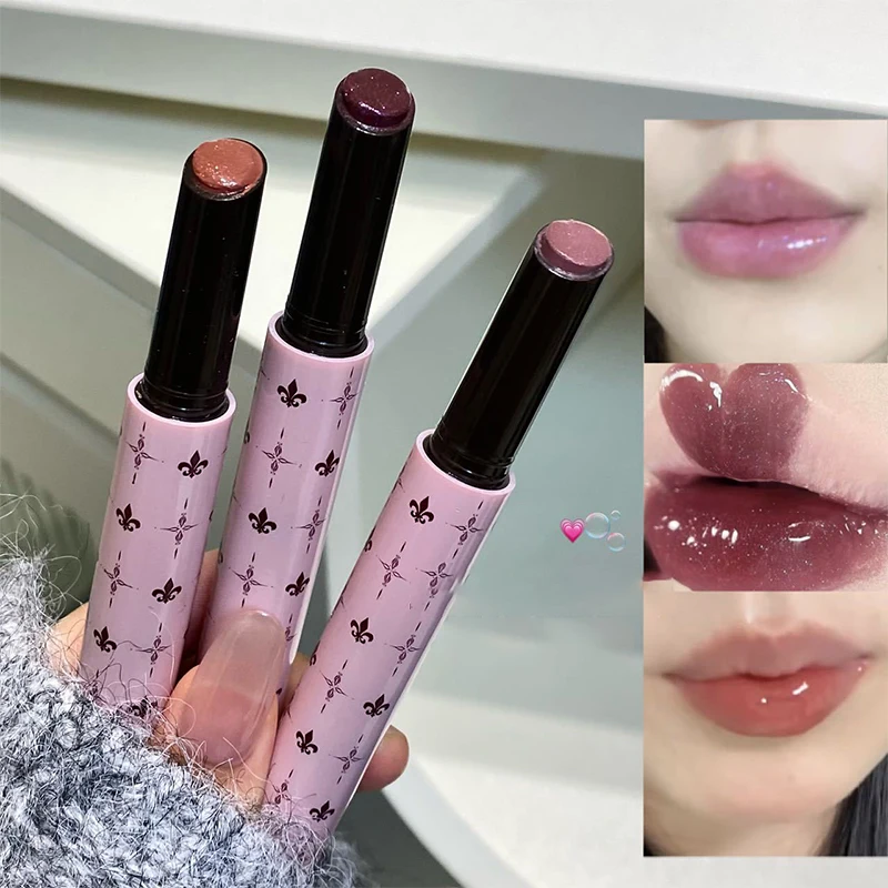 HERORANGE Solid Lip Gloss Shimmer Lip Jelly Pen Mirror Water Light Film-forming Non-Fading Moisturizing Lipstick