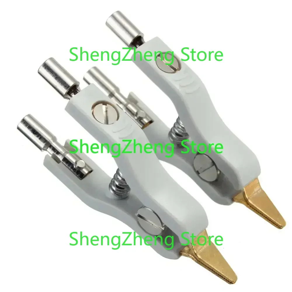 2Pcs Copper LCR Kelvin Test Clip Bridge Test Clip Microresistivity Clip Test Clamp Testing Instrument Accessories