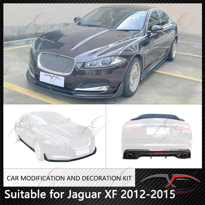 

Подходит для Jaguar XF 2012-2015, аэродинамический комплект, передняя губа, боковые юбки, задний спойлер, задний спойлер, аксессуары для модификации из углеродного волокна