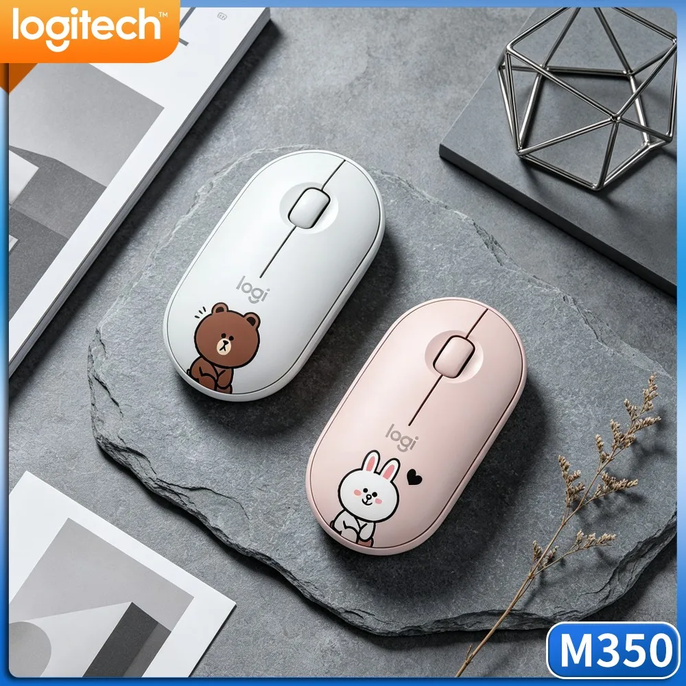 Logitech M350 PEBBLE Wireless Mouse Slim Travel Silent Click For Notebook PC Tablet Office Home Daily Use