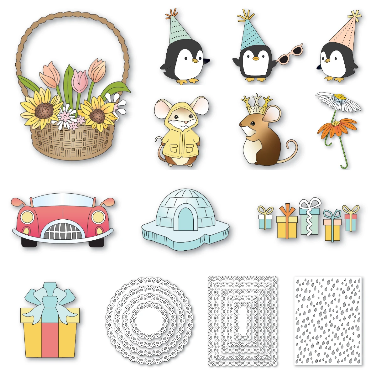 

Flower Basket Bouquet Metal Cutting Dies Easter Festive Scrapbooking Crafts Die Cuts Photo Album Template Handmade Decoration