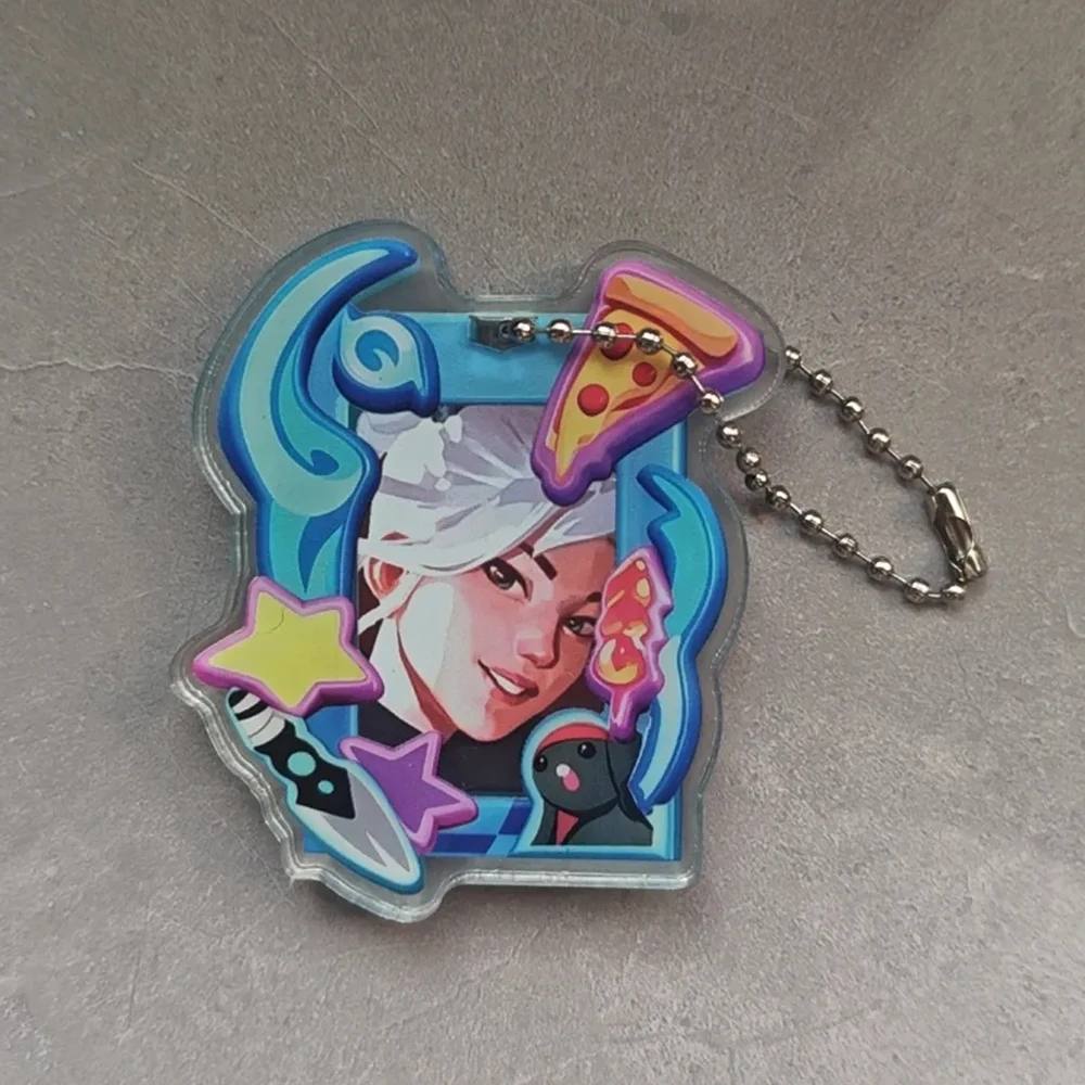 Game VALORANT Gekko Reyna Jett Cosplay Keychain Yoru Cartoon Acrylic Keyring Backpack Pendant Accessories view 3