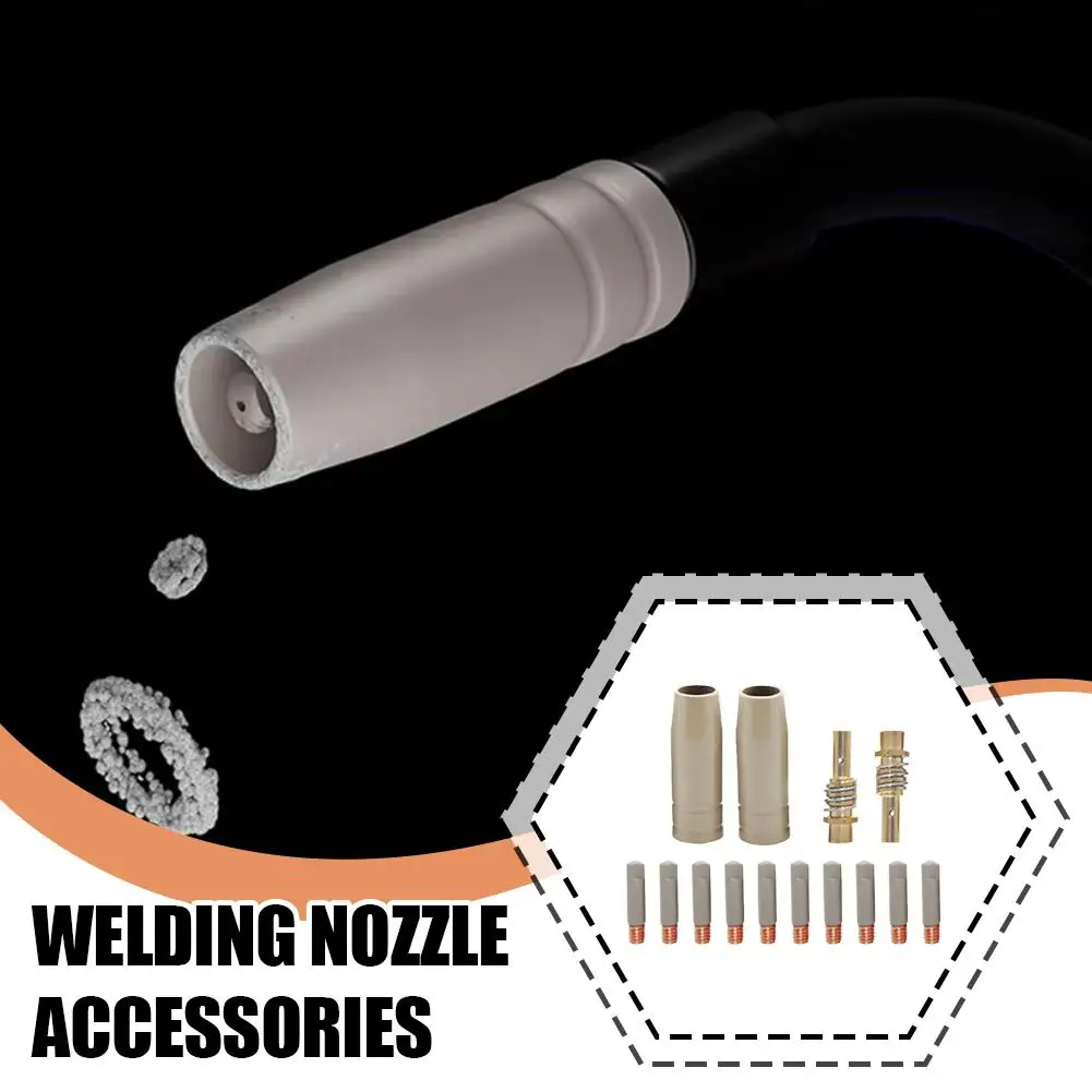 14Pcs 15AK New Coating Protection Nozzle 0.8/1.0/1.2MM Non-stick Welding Slag European Airless Gas Protection Protective Sleeve