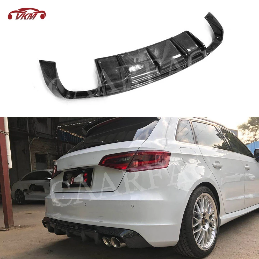 Carbon Fiber / FRP Rear Bumper Lip Diffuser Spoiler for Audi A3 Sline S3 Hatchback Not A3 Standard 2014-2016 Car Styling