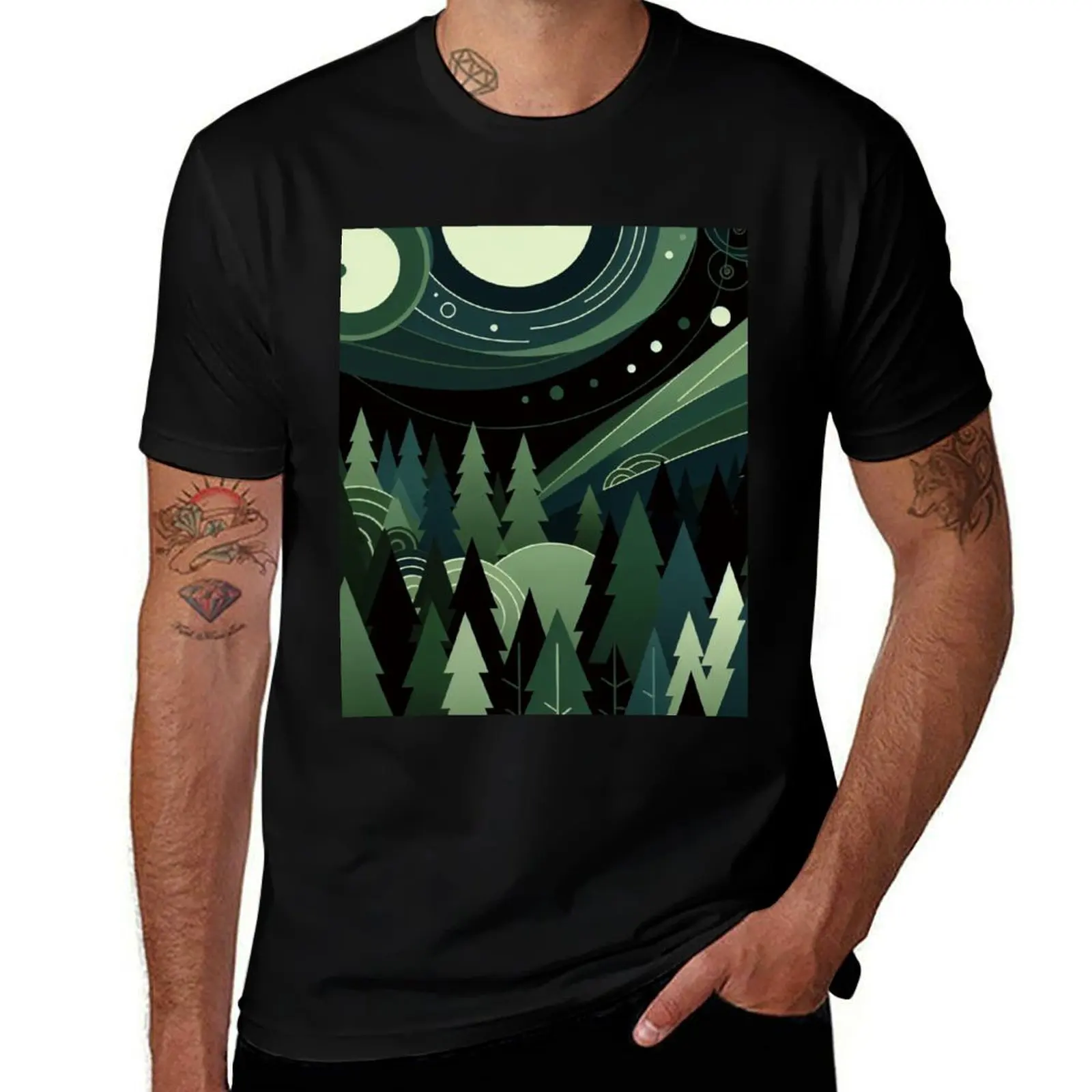 

Футболка Twilight Pines, мужская футболка, одежда на день Святого Валентина, мужская одежда, персонализированная футболка, мужские рубашки для тренировок