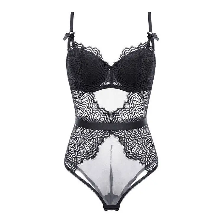 Sexy Lace Bodysuit, French-style Slight Shaping, Slim-fit One-piece, Enhances Small Bust, Bodysuit Lingerie