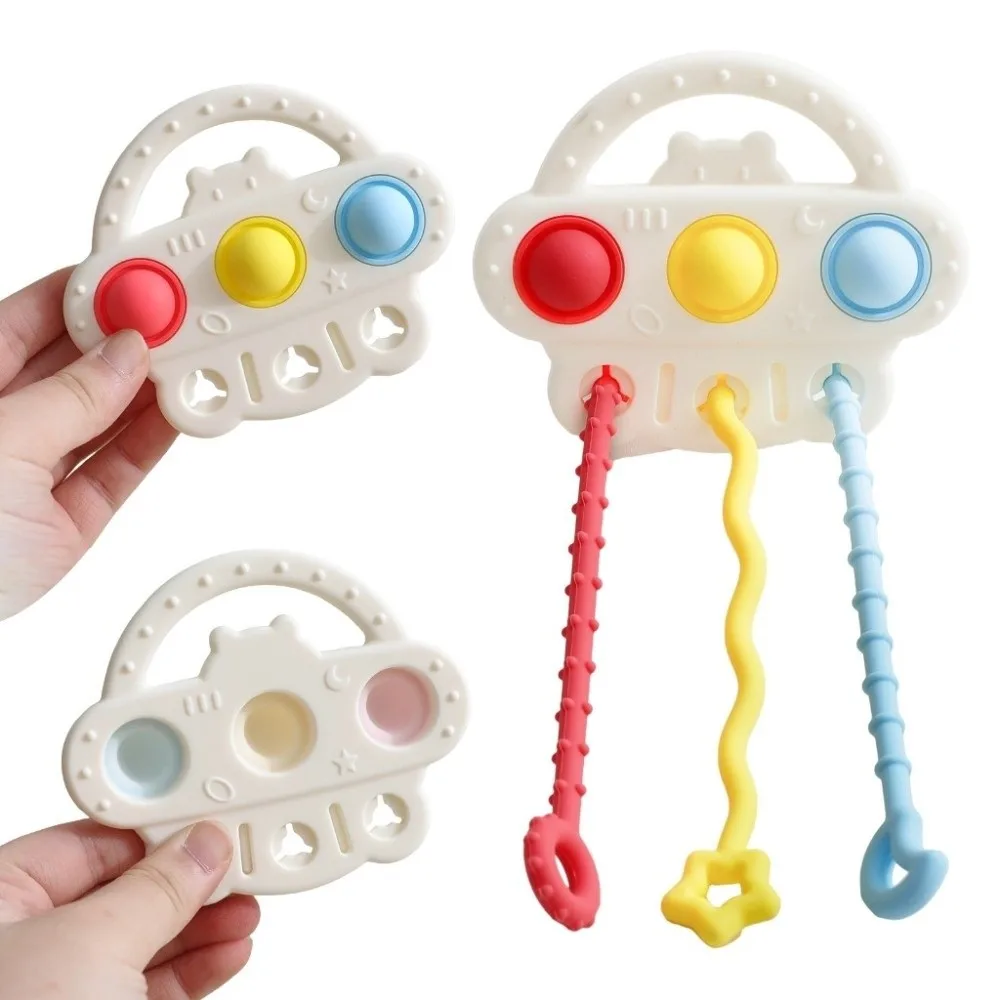 Novo silicone puxar corda educacional mordível crianças mordedor brinquedo presser jogo para 0-12 meses cognição sensorial