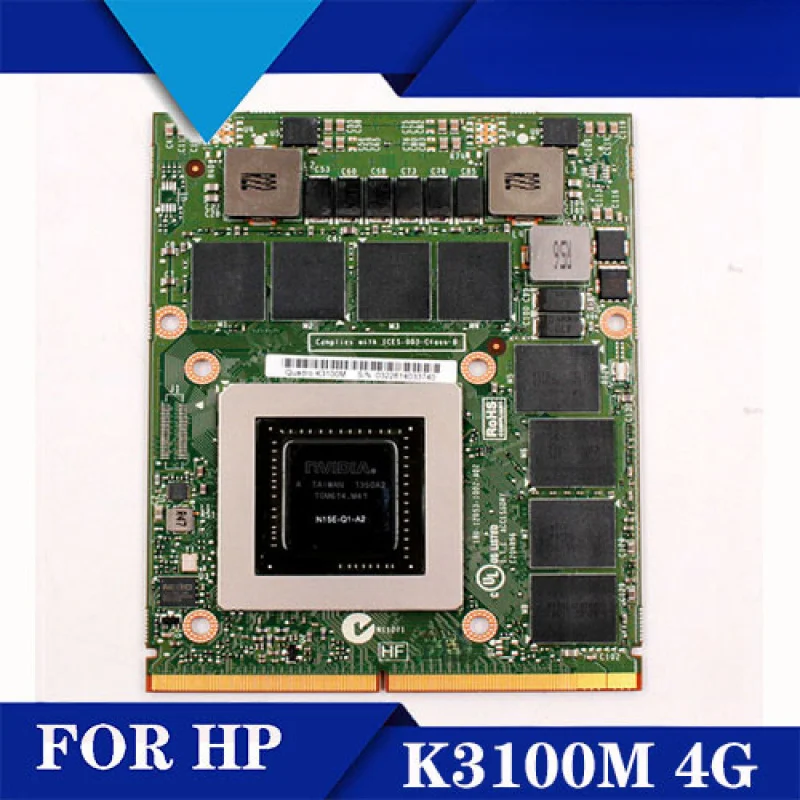 A+ Graphics Video Card for DELL M6700 6800 HP ZBOOK 17 G3 G4 NVIDIA K3100M 4G