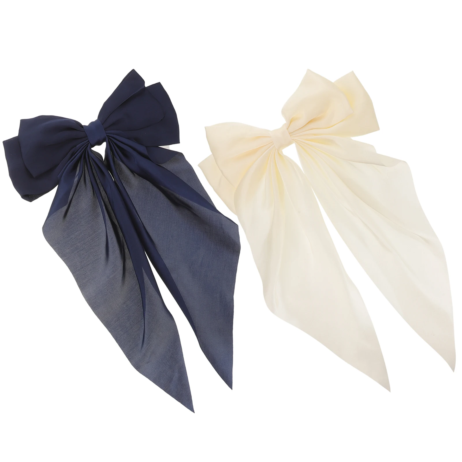 

2pcs Hair Bows for Women Large Ribbon Bow Clips Ponytail Barrettes Accessories Elegant Satin Hairpin Lightweight Party Birthday