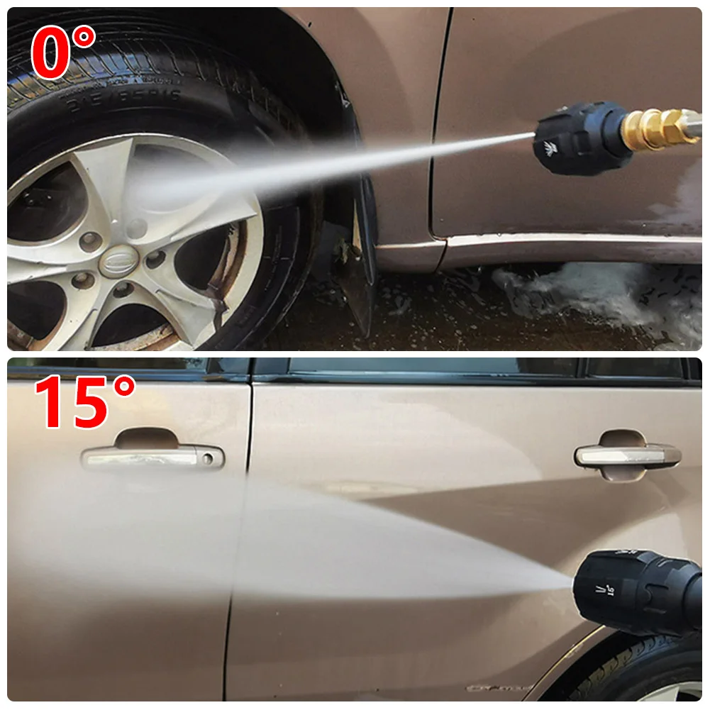 5 In 1 High Pressure Washing Nozzle 1/4 Quick Connector Rotating 0/15/25/40/65 Degree Car Washer Spray Nozzle Pressure Washer