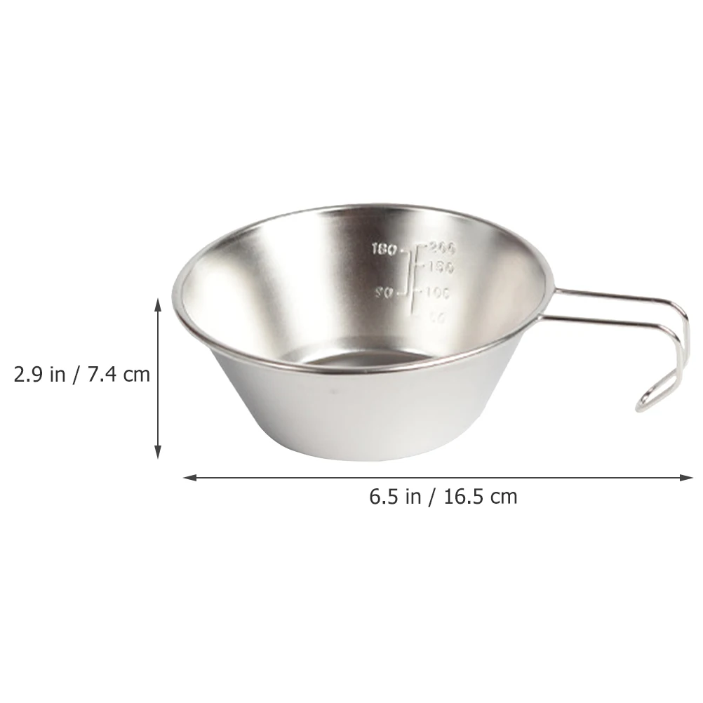 

Camping Cookware Accessories Water Bowl Outdoor Silver Stainless Steel Small Travel