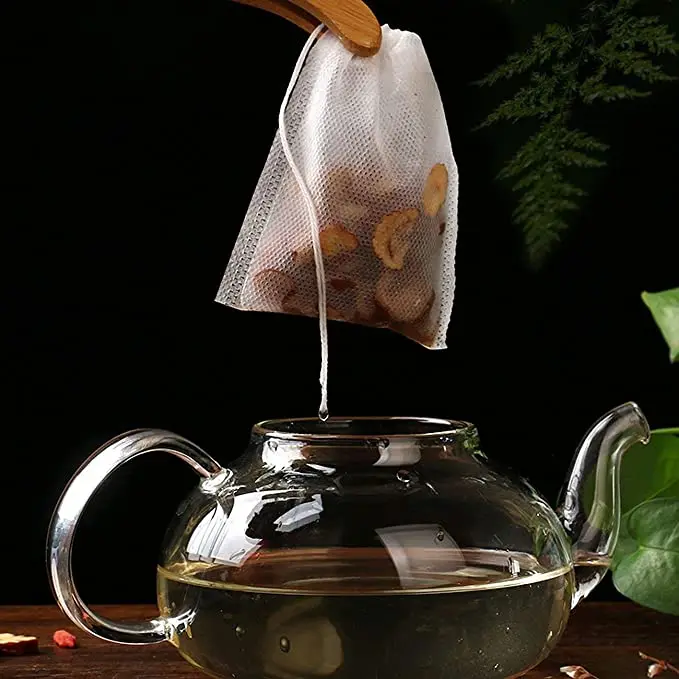 100Pcs Tea Bags Disposable Filter Bags for Tea Infuser with String Heal Seal Food Grade Non-woven Fabric Natural Tea Filter Bags