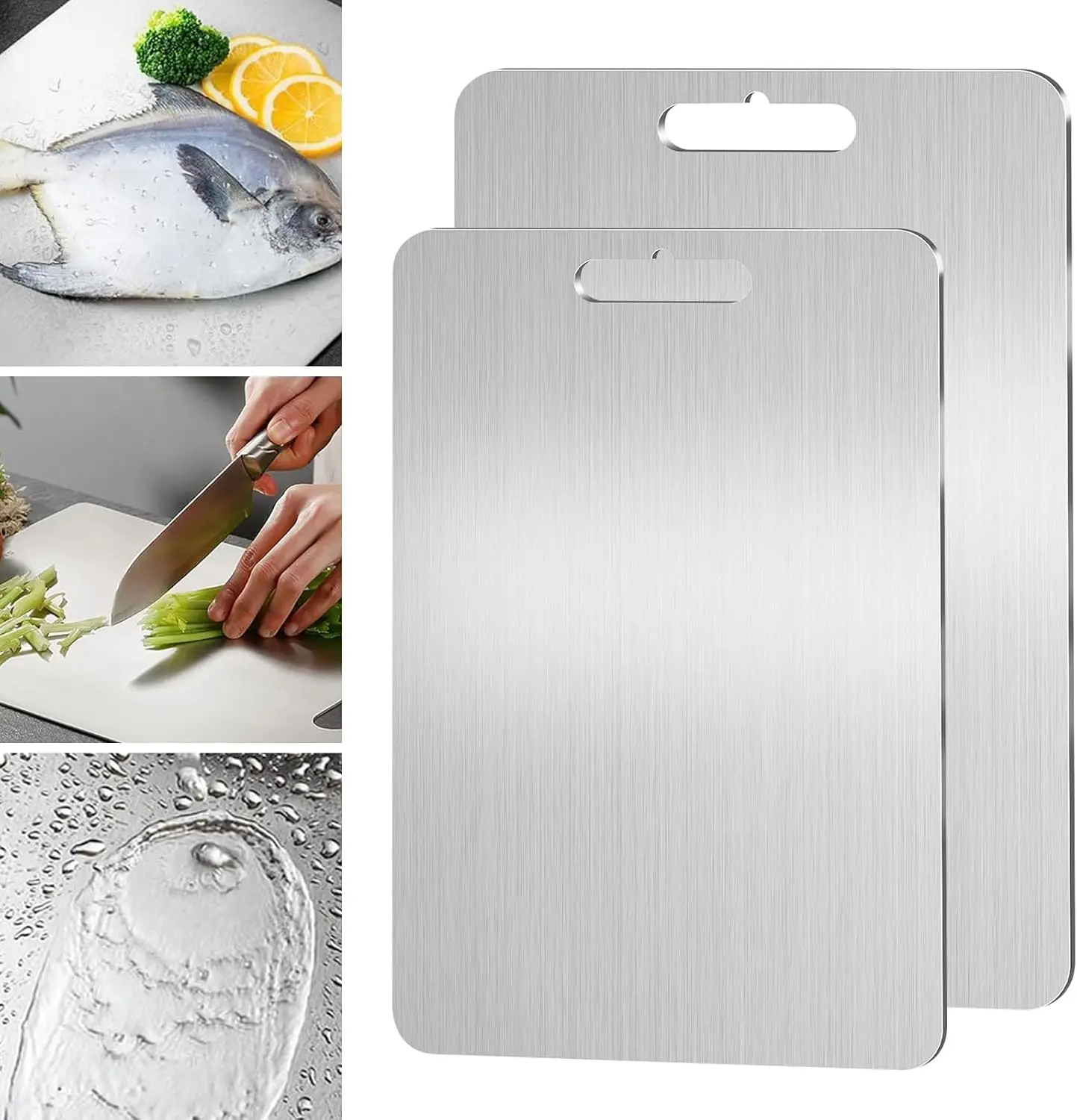 

Titanium Cutting Board Double-Sided, Meat Cutting Board for kitchen Pure Titanium Food Grade Cutting Boards for Meat Fruit 1 pcs