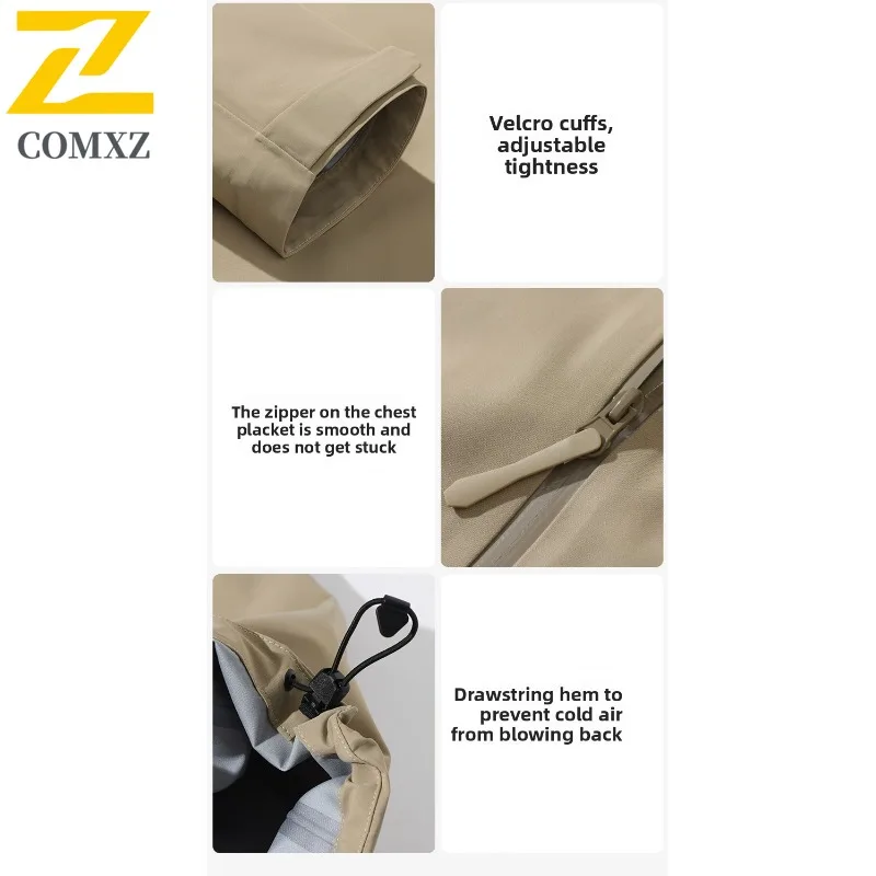 معطف واق من المطر COMXZ مقاوم للرياح ومقاوم للماء بلون سادة وصالة الألعاب الرياضية والجري Chaqueta كلاسيكي للمشي لمسافات طويلة وخفيف الوزن وعالي الجودة ملابس خارجية للرجال #6