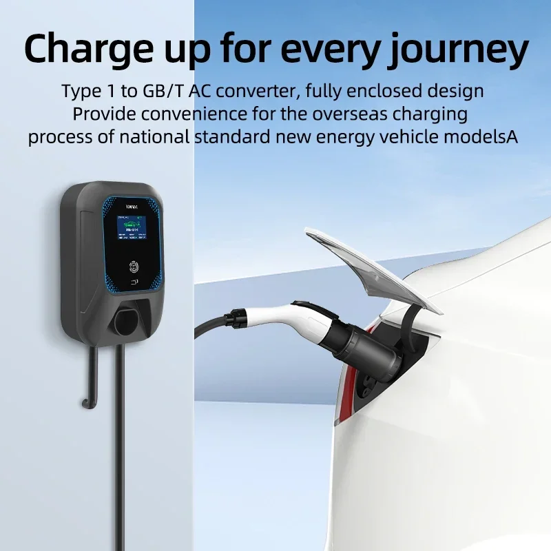 ROMADA 32A 7KW SAE J1772 Type1 إلى GBT20234/IEC62196 Type2 /Tesla NACS EV مهايئ شاحن موصل السيارة الكهربائية للشحن