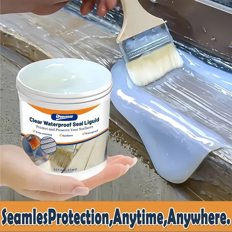 500g/300g/100g Invisible Transparent Waterproof Sealant Anti-Leak Repair Glue With Brush For Roof Bathroom