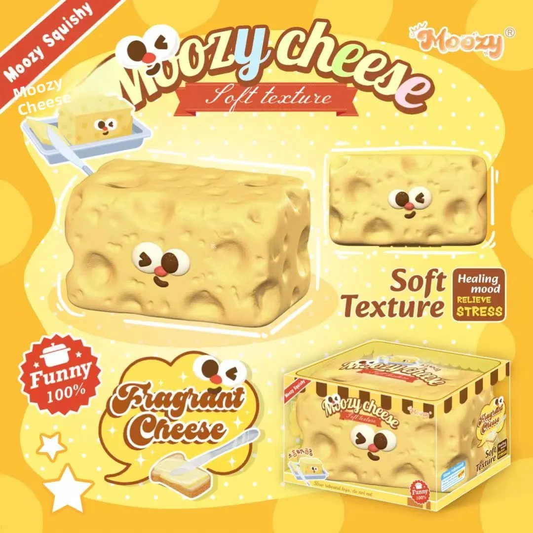 New Cute Cheese Block Slow Rebound Stress Relief Toy Soft Squishy Butter Toy for Children Educational And Entertainment