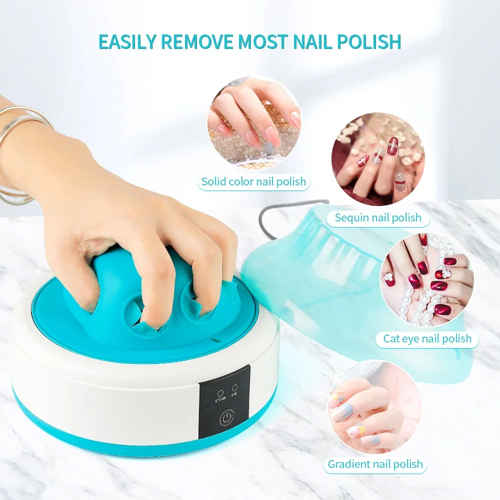 iebilif Steam Polish Remover Machine 36W Steam Acrylic Nail Polish Remover Machine Acetone Soak Off Gel Polish Removal Tool Kit