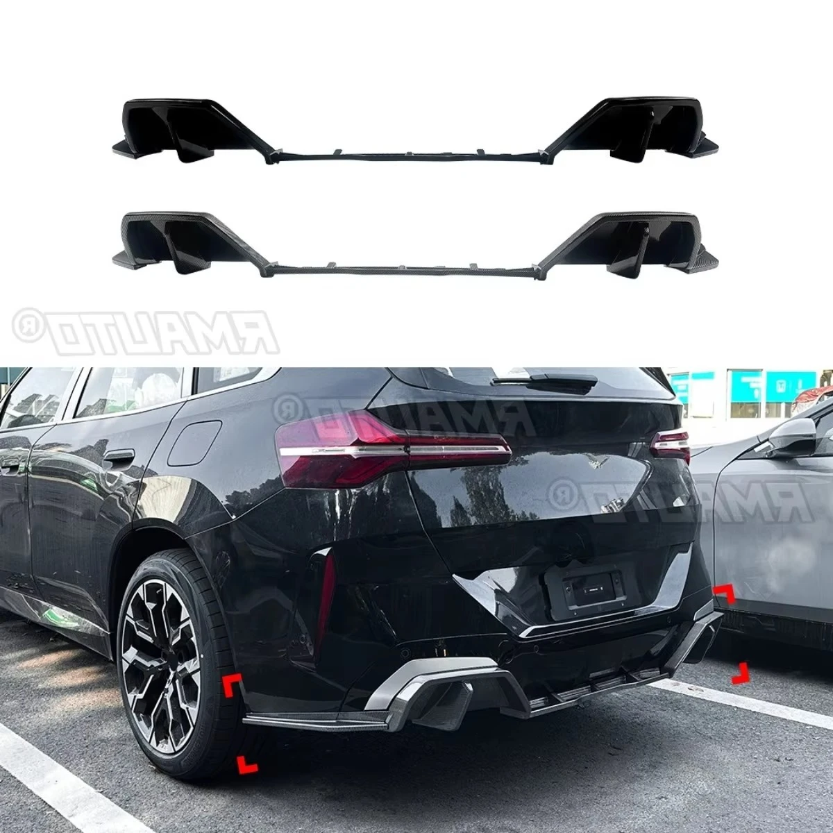

For BMW X3 G45 M Sport 2024+ Car Rear Bumper Spoiler Lip Diffuser Modification Part Bumper Guard Protector Cover Car Accessories
