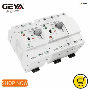 GEYA G2R ATS 110V 220V PC Interruptor de transferência automática de energia dupla 25A 40A 63A Interruptor de transferência de energia doméstica 50/60Hz