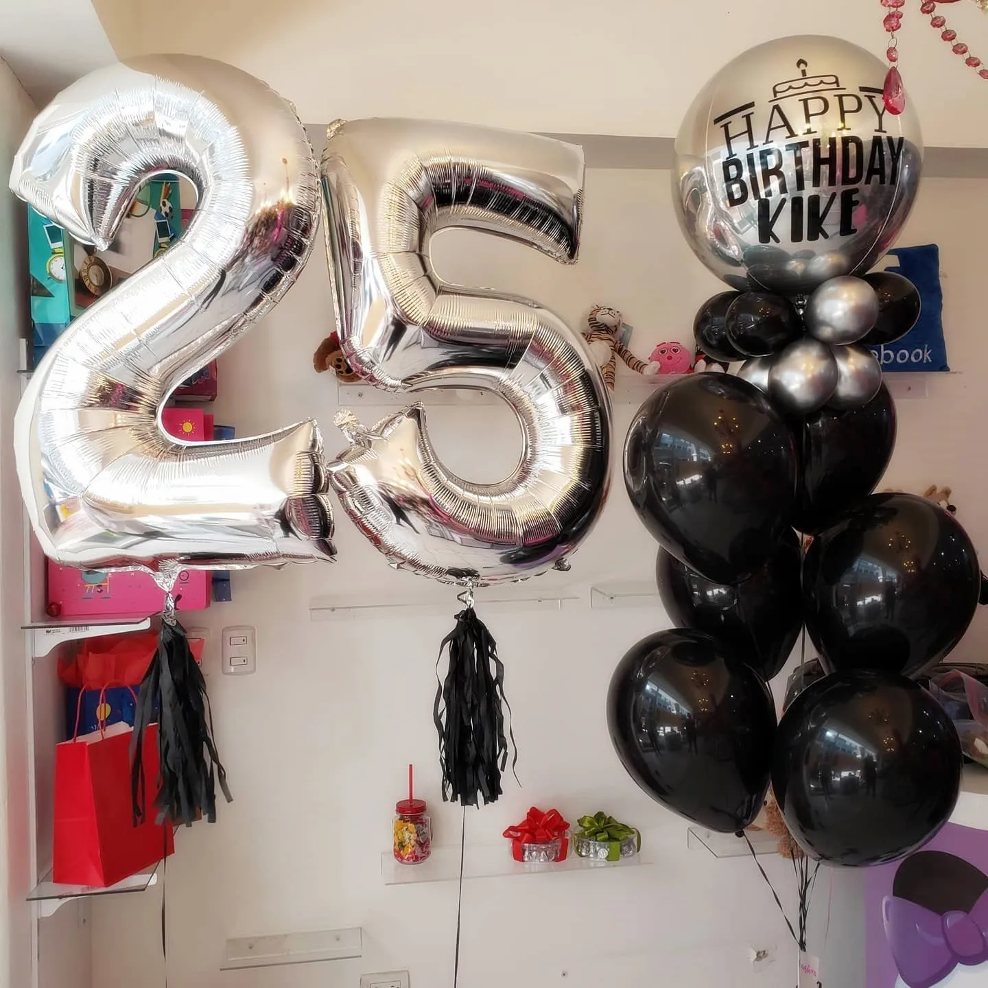 2pcs Large 40inch Number 25 Balloons Silver Confetti Set 25th Birthday Party Decoration Anniversary Baby Shower Decor Globos