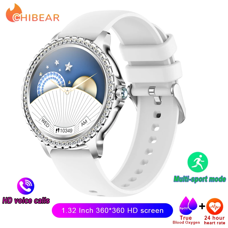 AMOLED-scherm Smart Watch Hartslag Bloed Zuurstof Mode Damesarmband 2023 Bluetooth Oproep Smartwatch Dames voor Android IOS
