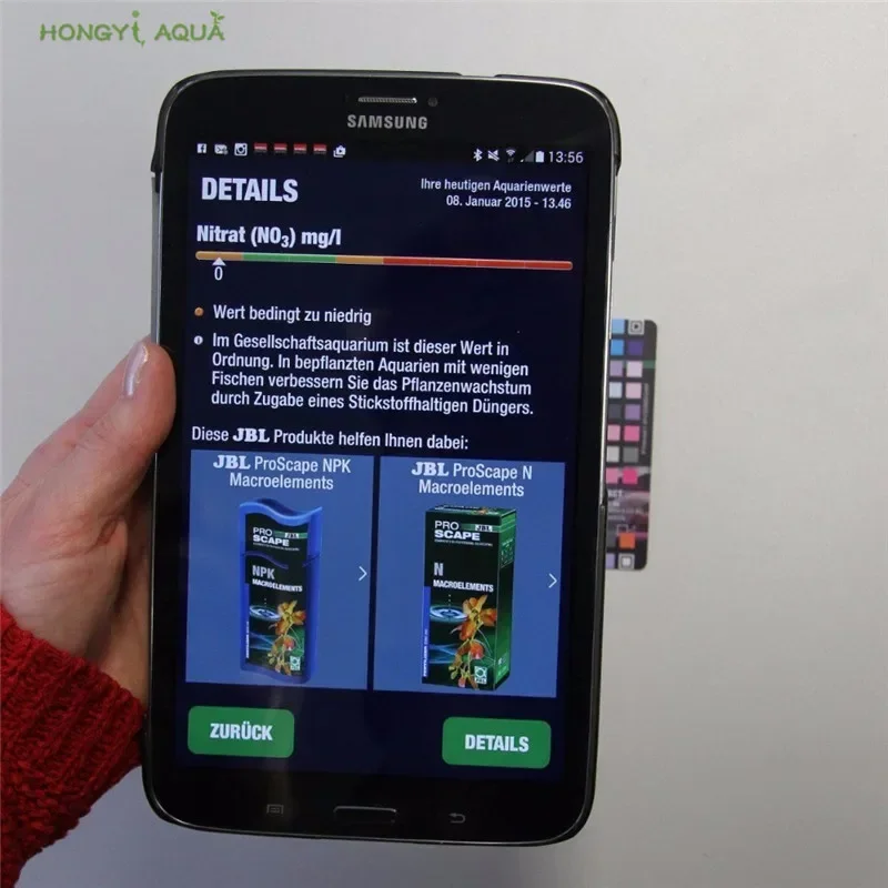 seven-in-one test strip supplementary article test water analysis with evaluation via app water test set for aquarium JBL set