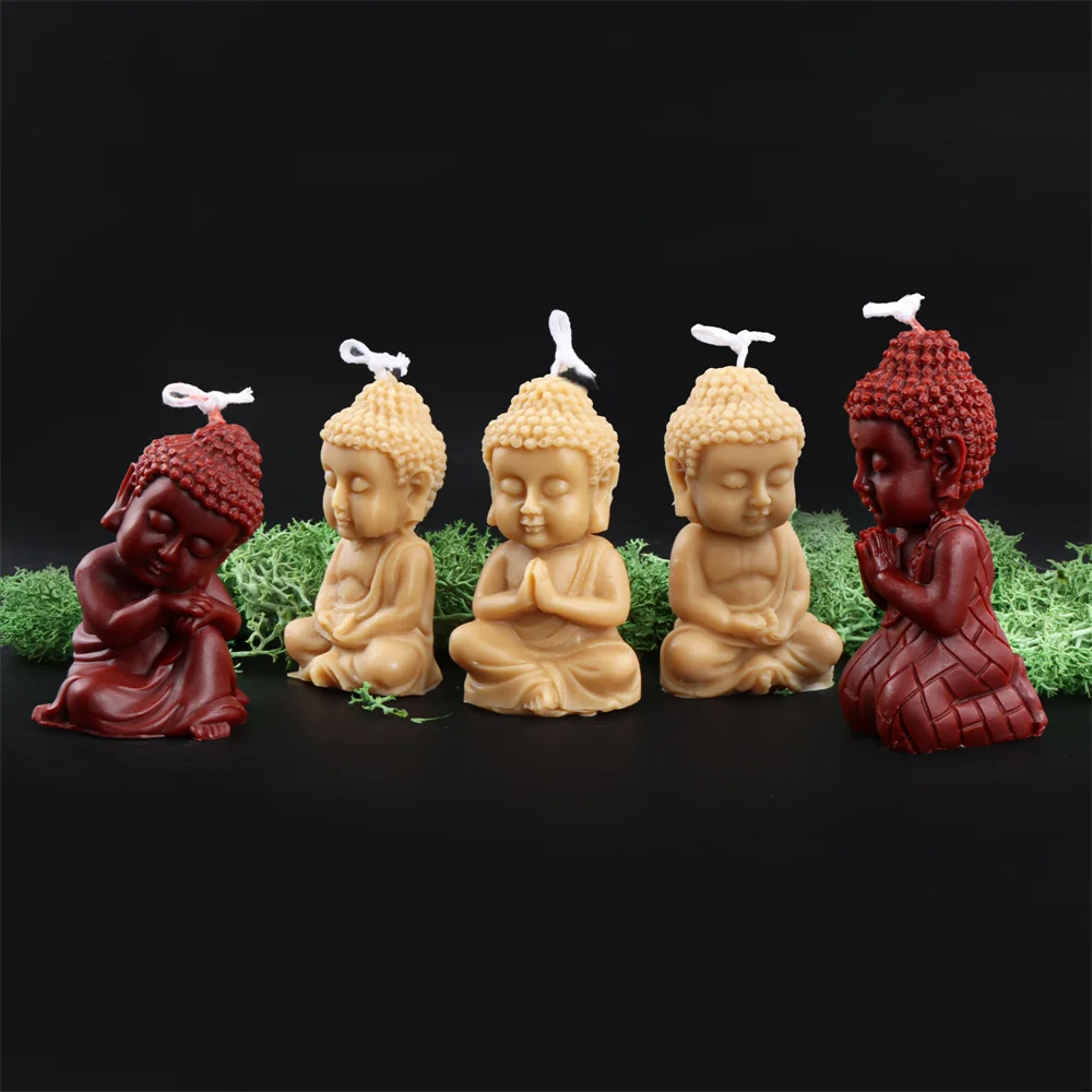 DIY Buddha Candle Silicone Mold 3D Buddha Soap Resin Mold Festival Gift Making Church Candle Production Supplies