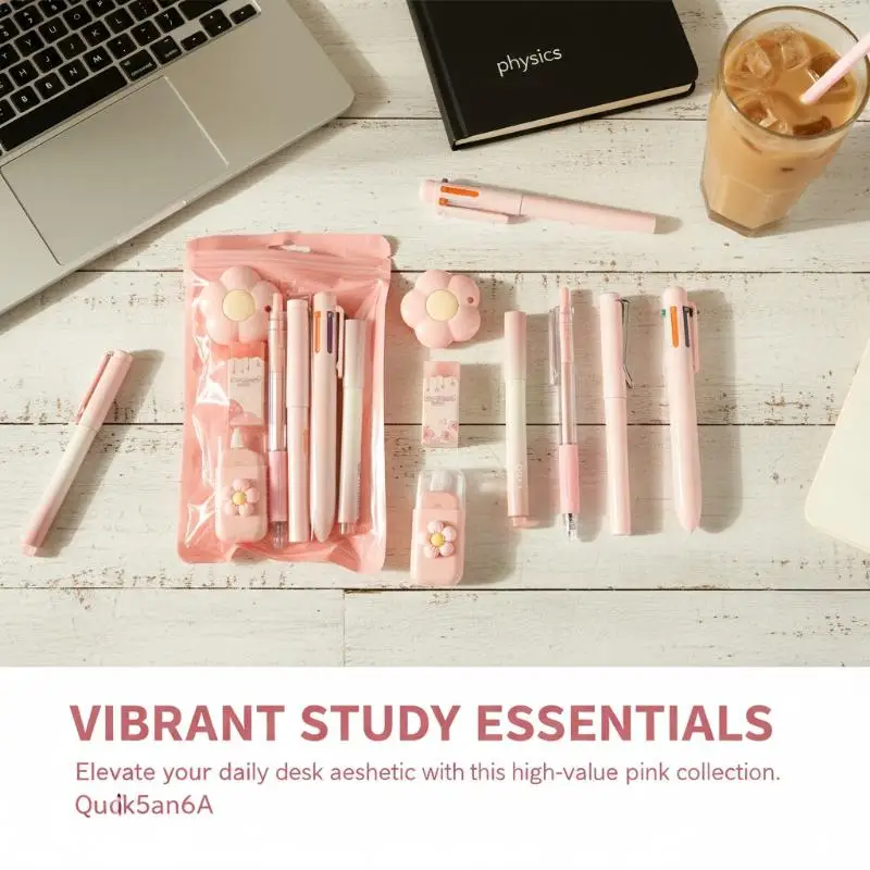 7Pcs Premium Stationery Set, Neutral Pen Learning Kit Student Graduation Office Gift view 5