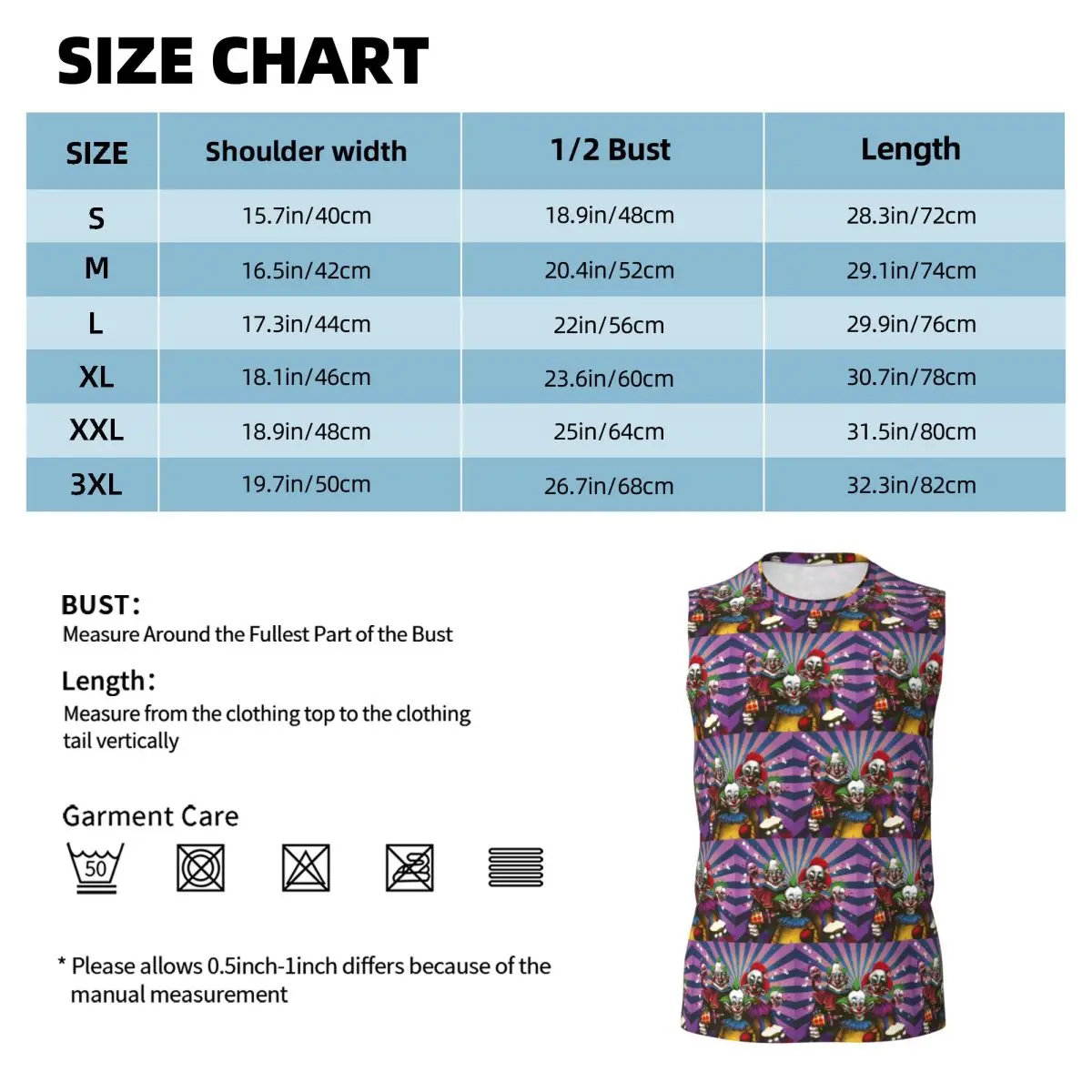 Killer Klowns From Outer Space Film Men Printed Sleeveless T-shirt Casual Hip Hop Street Style Beach Holiday Tank Tops