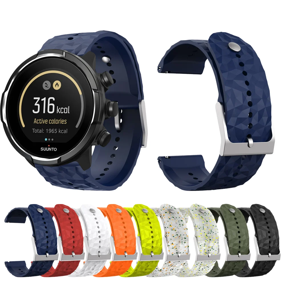 Sangles universelles en acier inoxydable pour hommes, bracelet en silicone pour extérieur, acier inoxydable Nate, hybride, cuivre, fossile, Suunto 9 Baro, 24mm