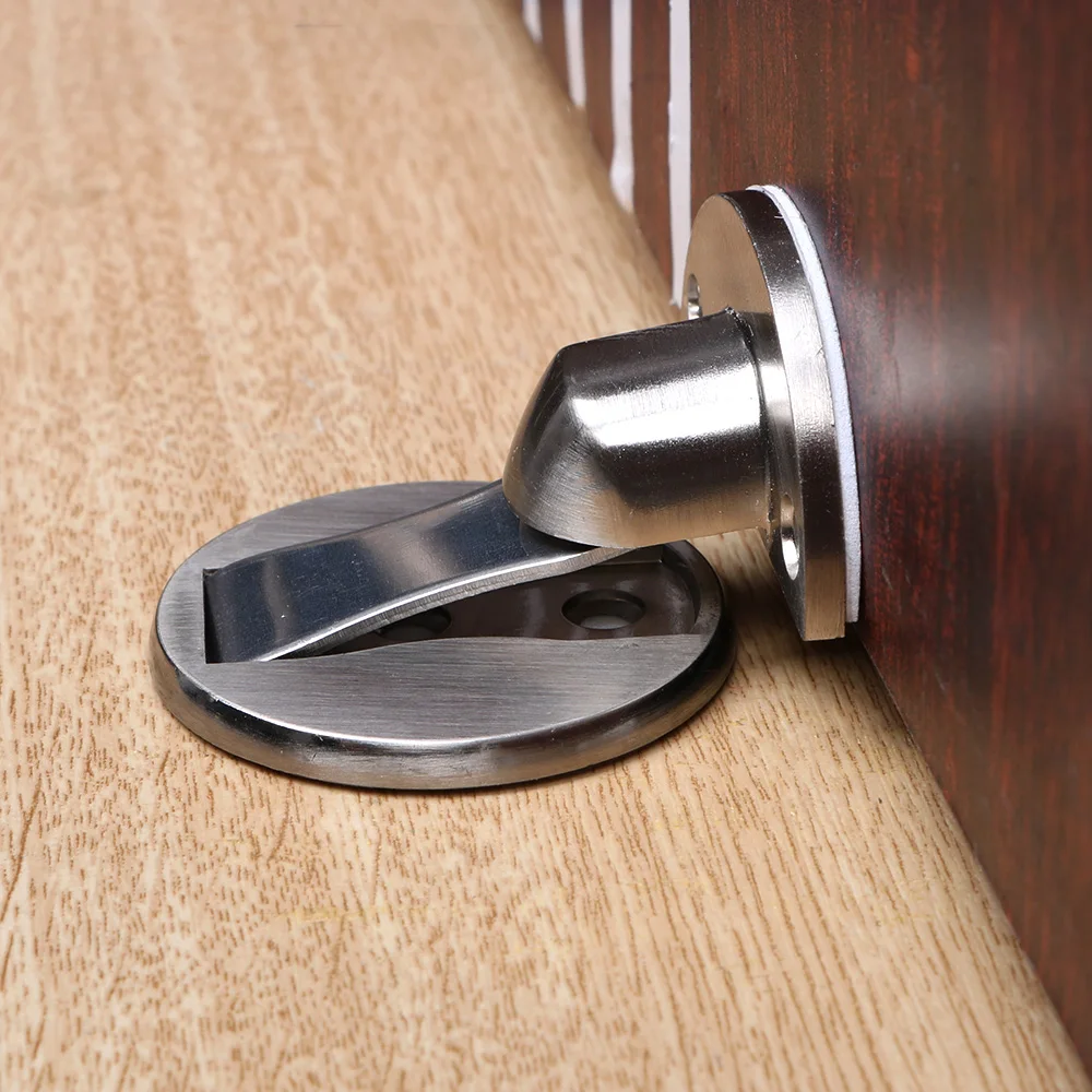 Magnetic Door Stops Furniture Hardware 304 Stainless Steel Door Stopper Nail-free Doorstop Hidden Door Holders Catch Floor