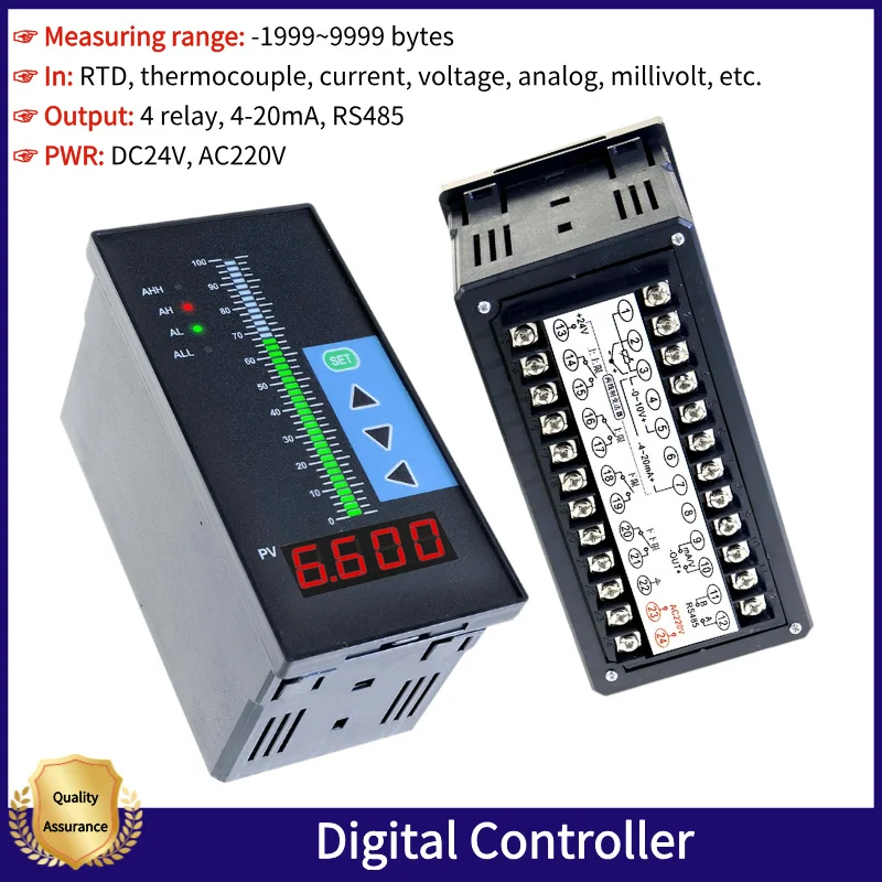 

4-20mA RS485 Relay Alarms Automatic Liquid Level Controller Digital Water Level Indicator Tank Level Control Instrument