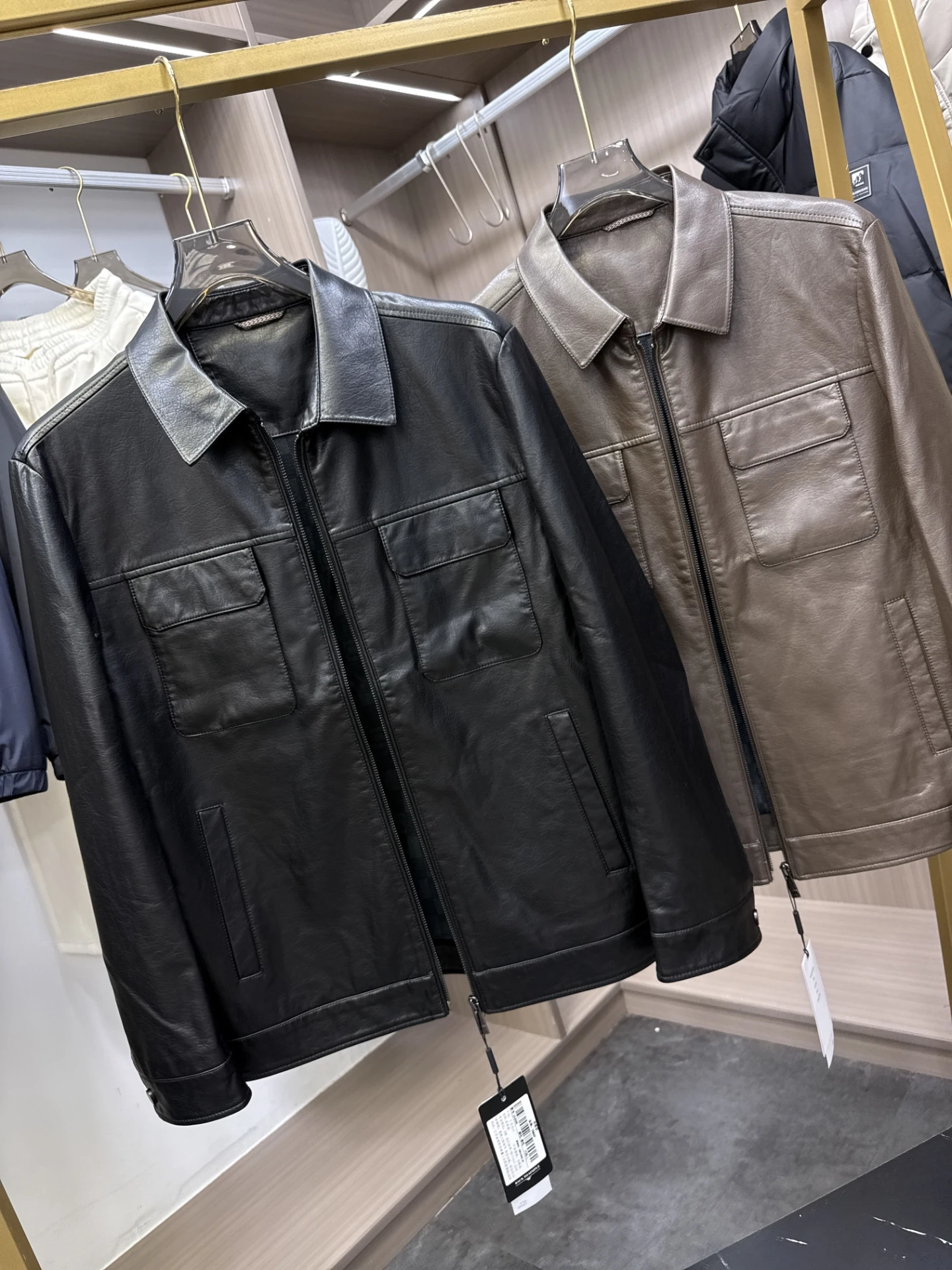 

Спецодежда из искусственной кожи Waed Jaet, повседневный воротник, мужская мягкая модная осенняя верхняя одежда, длинная цветная застежка-молния