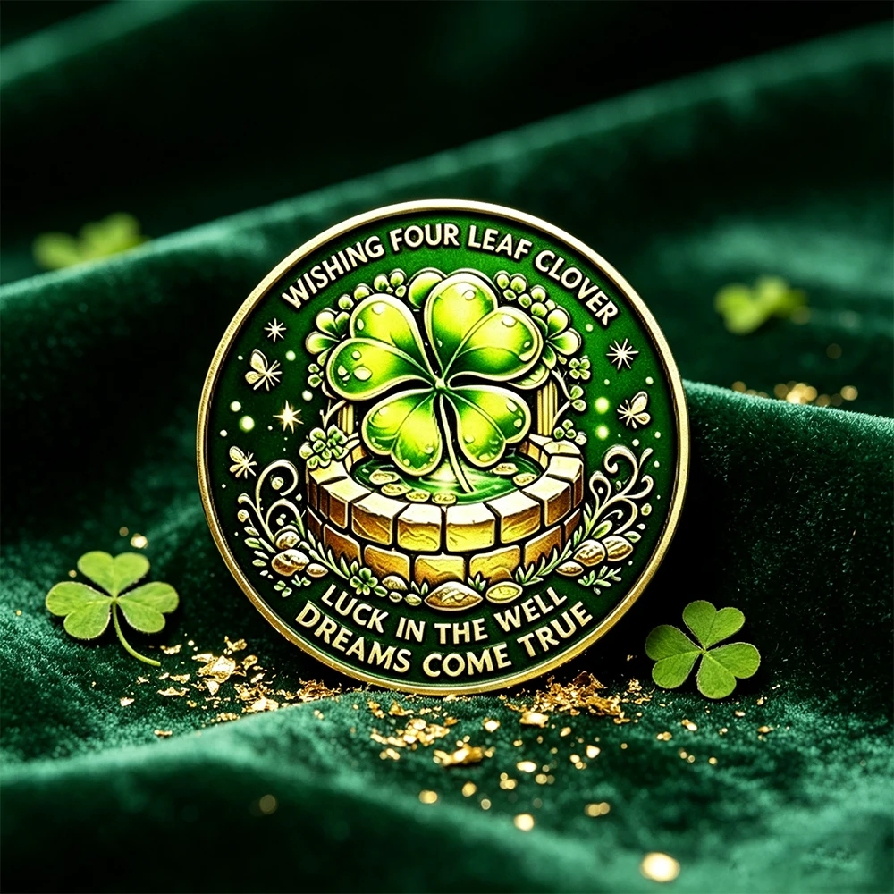 5pcs Wishing Four Leaf Clover  - огляд і ціна Token Coin Mechanism