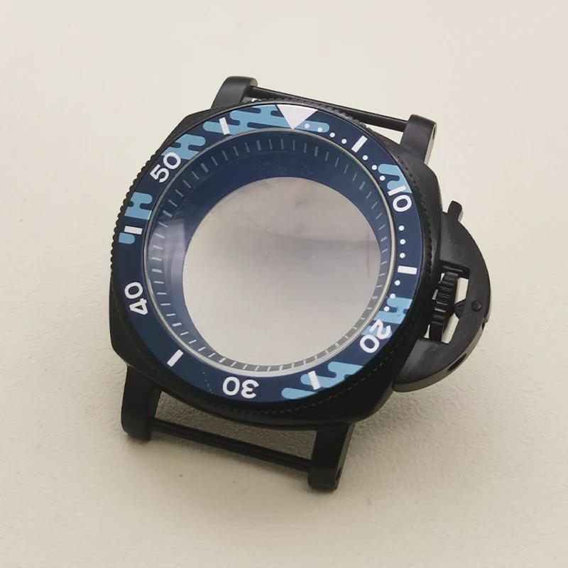 42mm Black NH35 Watch Case Fashions Bezel Insert Fits Seiko NH35 NH36 4R 7S26 Movement Transparent Back Cover Men\'s Watch Cases