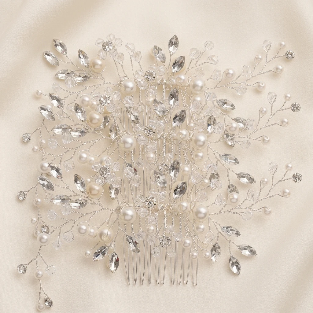Hair Combs Crystal Decorated Styling Tools Anti-Static Smooth Teeth for Wedding Bridal Party Professional Braiding Set 3pcs