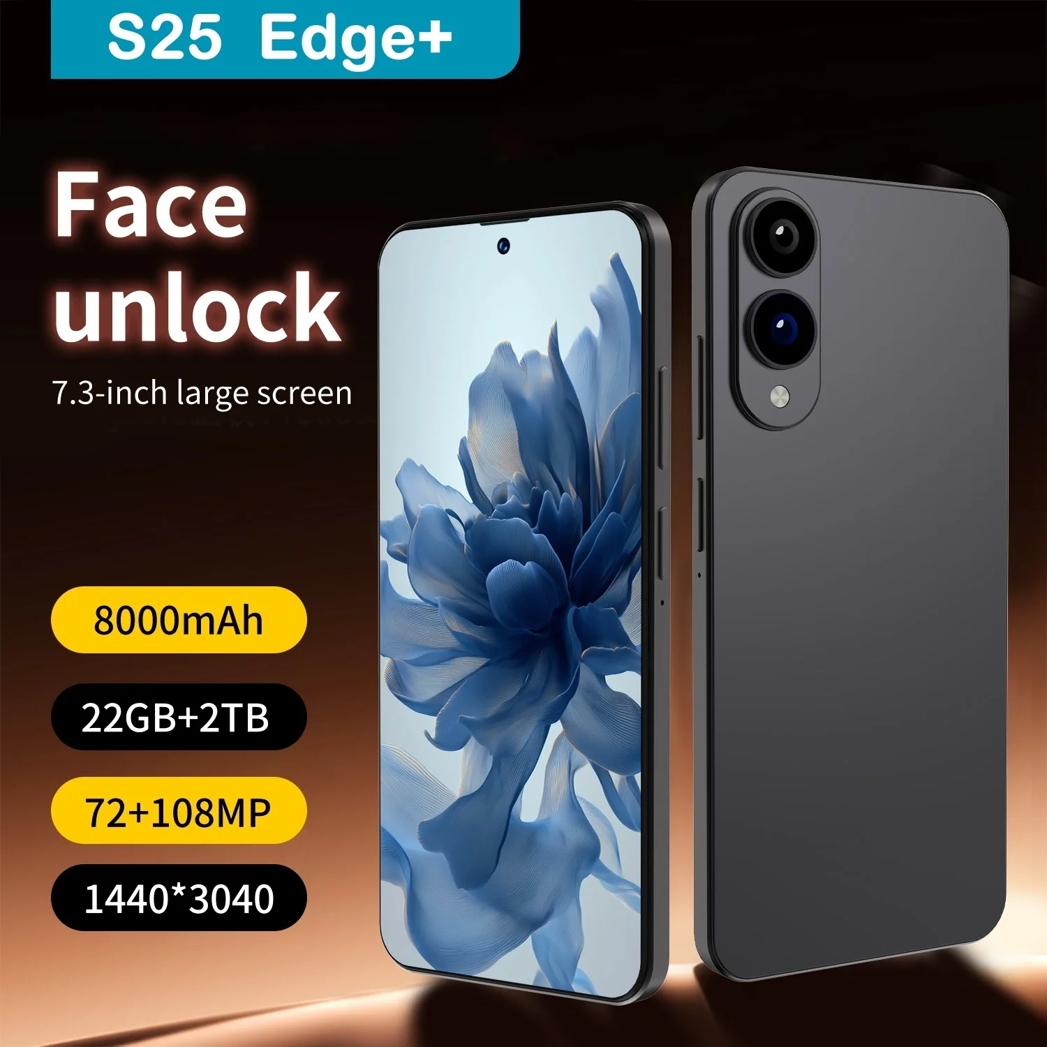 

HOT 2025 New S25 Edge+ Original Intelligent108MP 8000mAh Battery 4G 5G Dual Card Dual Standby Android 15 System Global Version
