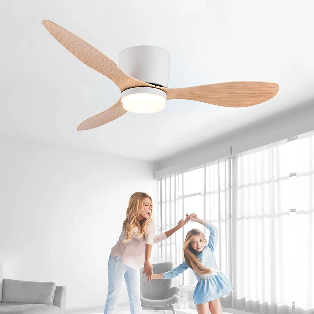 IRALAN Modern Led Ceiling Fan Without Lights DC Motor 6 Speeds Timing Fans Low Floor Loft Remote Control Fan With Lights