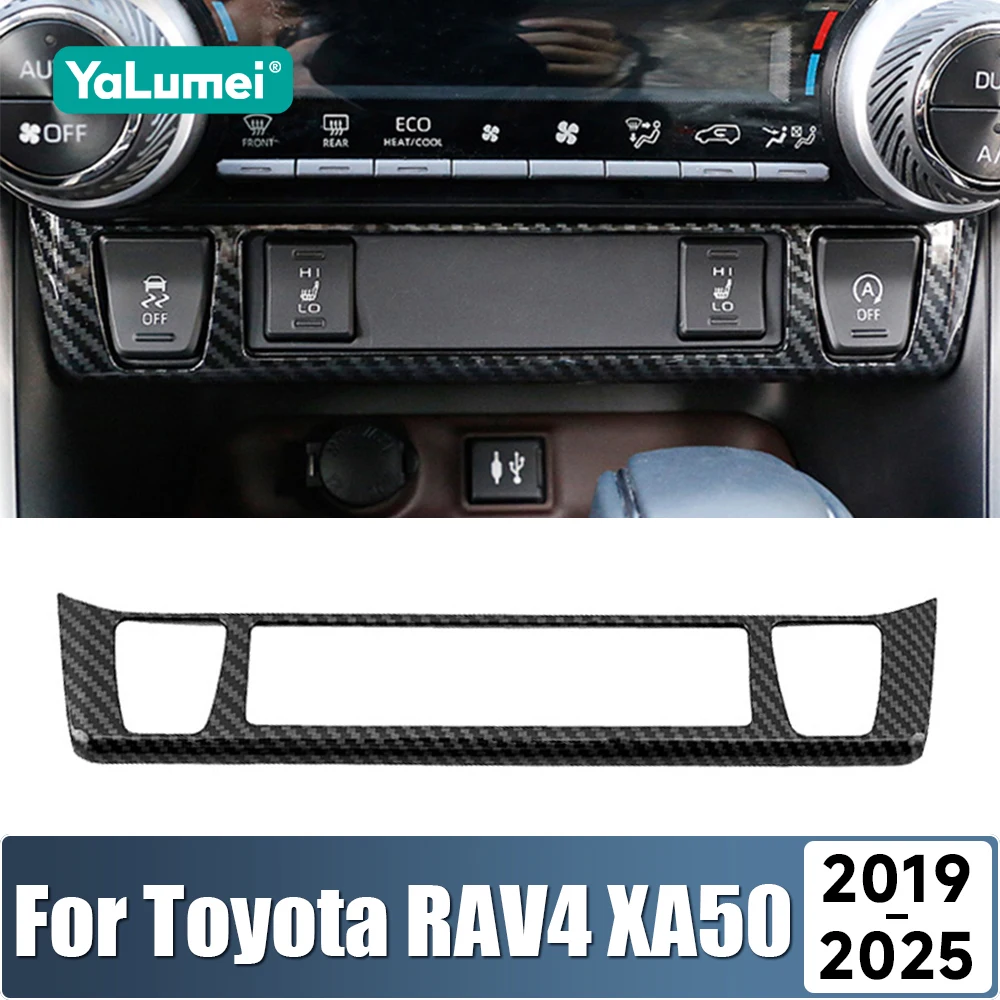For Toyota RAV4 XA50 2019 2020 2021 2022 2023 2024 2025 Hybrid ABS Car Central Control Seat Heat Button Cover Trim Accessories