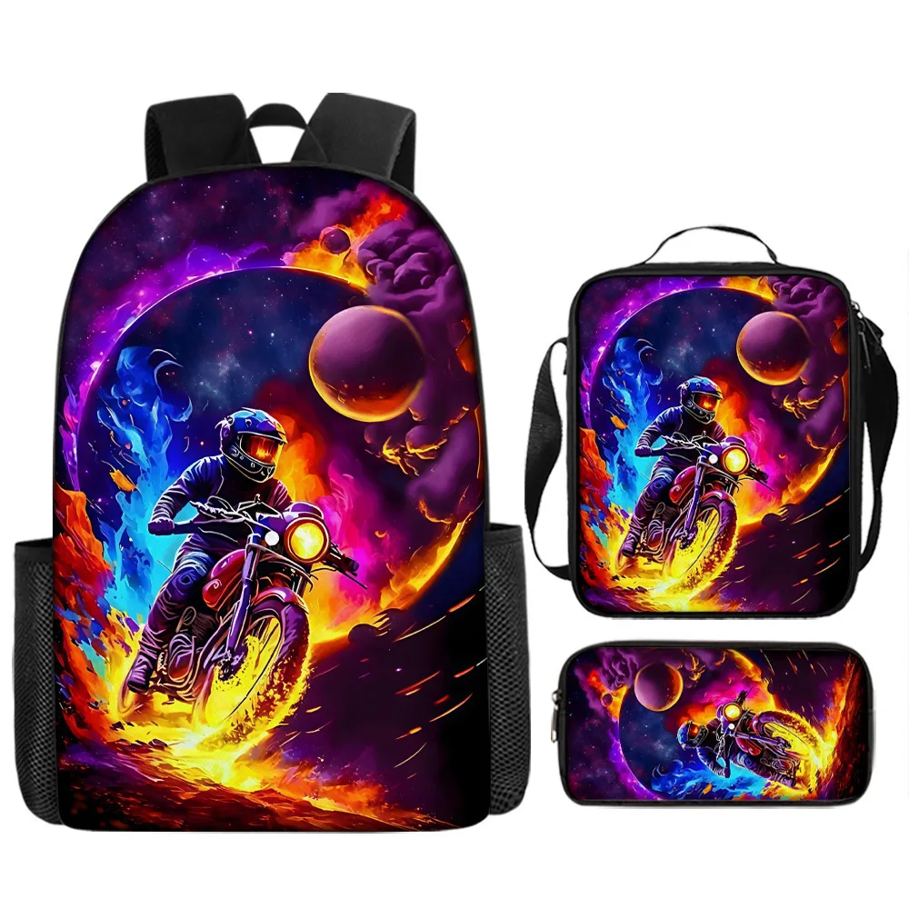 حقيبة ظهر للأطفال في المدارس الابتدائية المحيطية ذات الضوء النيون، حقيبة ظهر ذات سعة كبيرة، حقيبة كتف، مقلمة #4