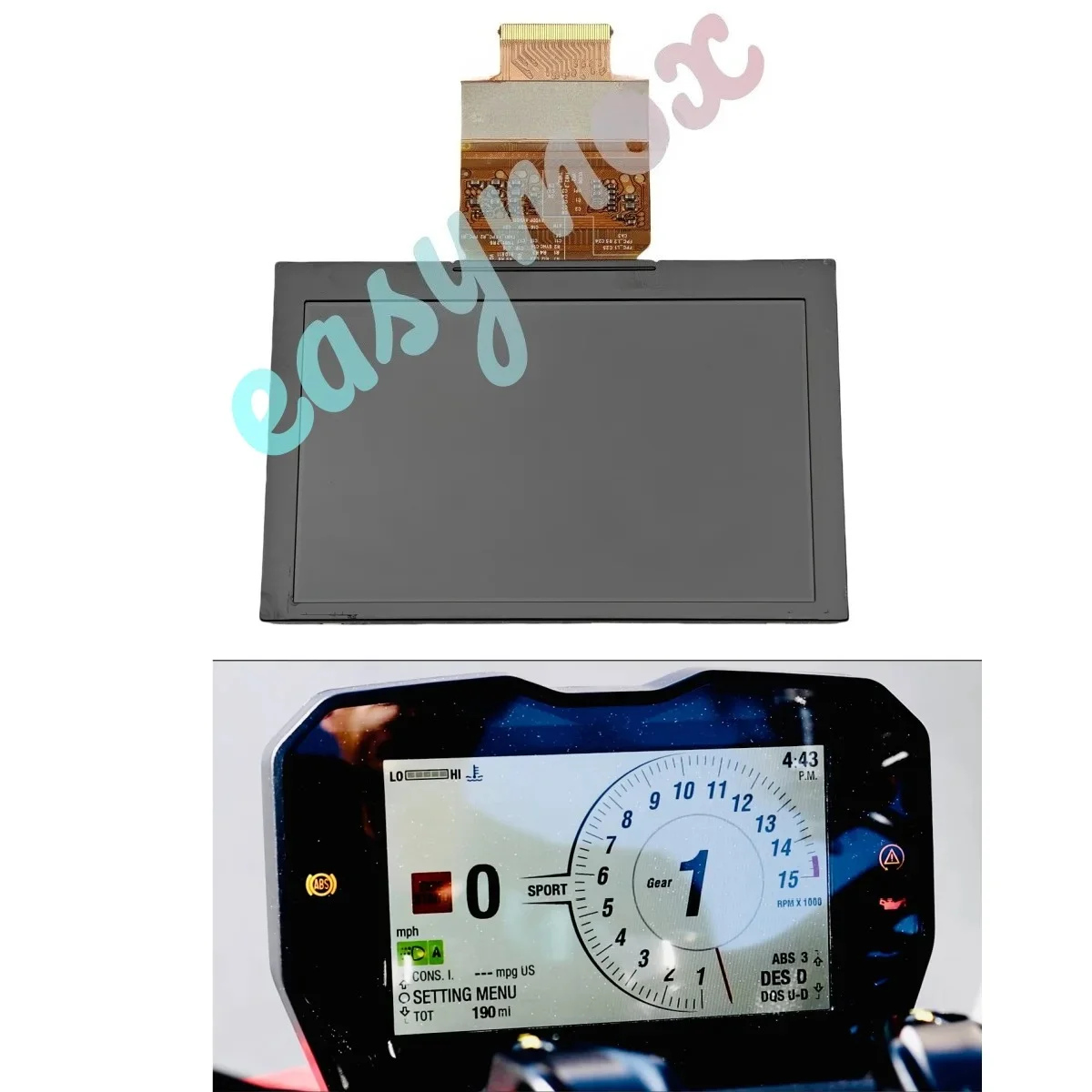 

Motorcycle 5 Inch Dashboard LCD Display for Ducati Panigale V4 Street Fighter 2020 Screen LBL-VLIT1715-03B