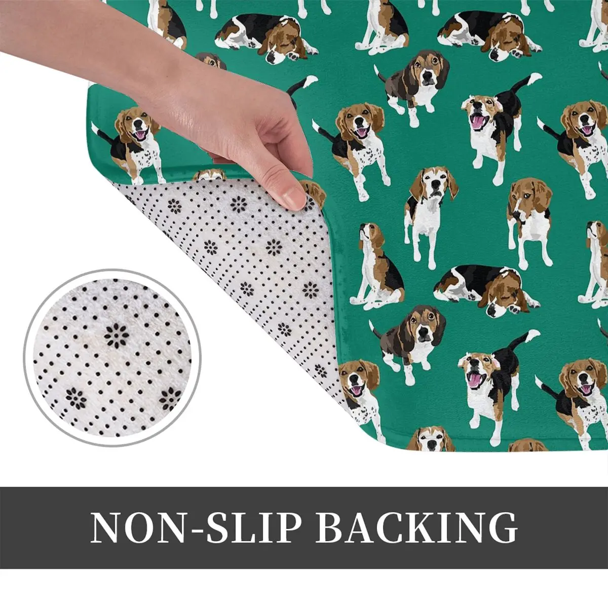 Happy Dog Cute Beagle Non-slip Doormat Floor Mat Water oil proof Carpet Rug for Kitchen Entrance Home  Living room Footpad Mats