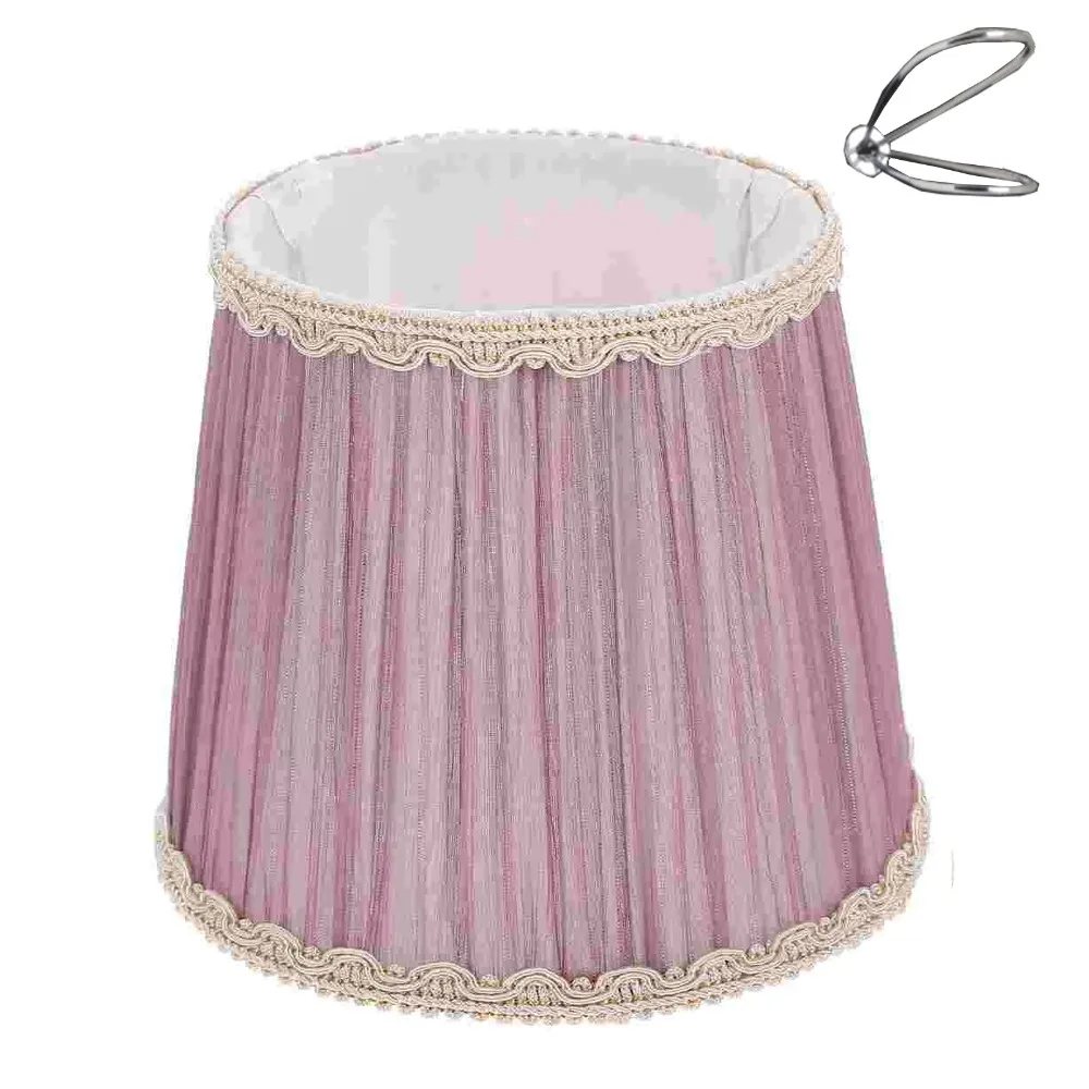 Clip on/Meson Type Cloth Lamp Shade Wear‑resistant Soft Table Lamp Cover E14 Bulb Easy Installation Chandelier Lampshade