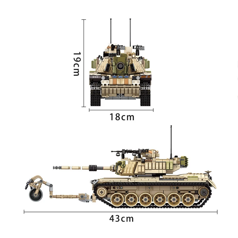 PLS632004 M60 Magachi Main Battle Tank Building Blocks Military Series Small Particle Assembly Toy For Boys Kids Adult Gifts