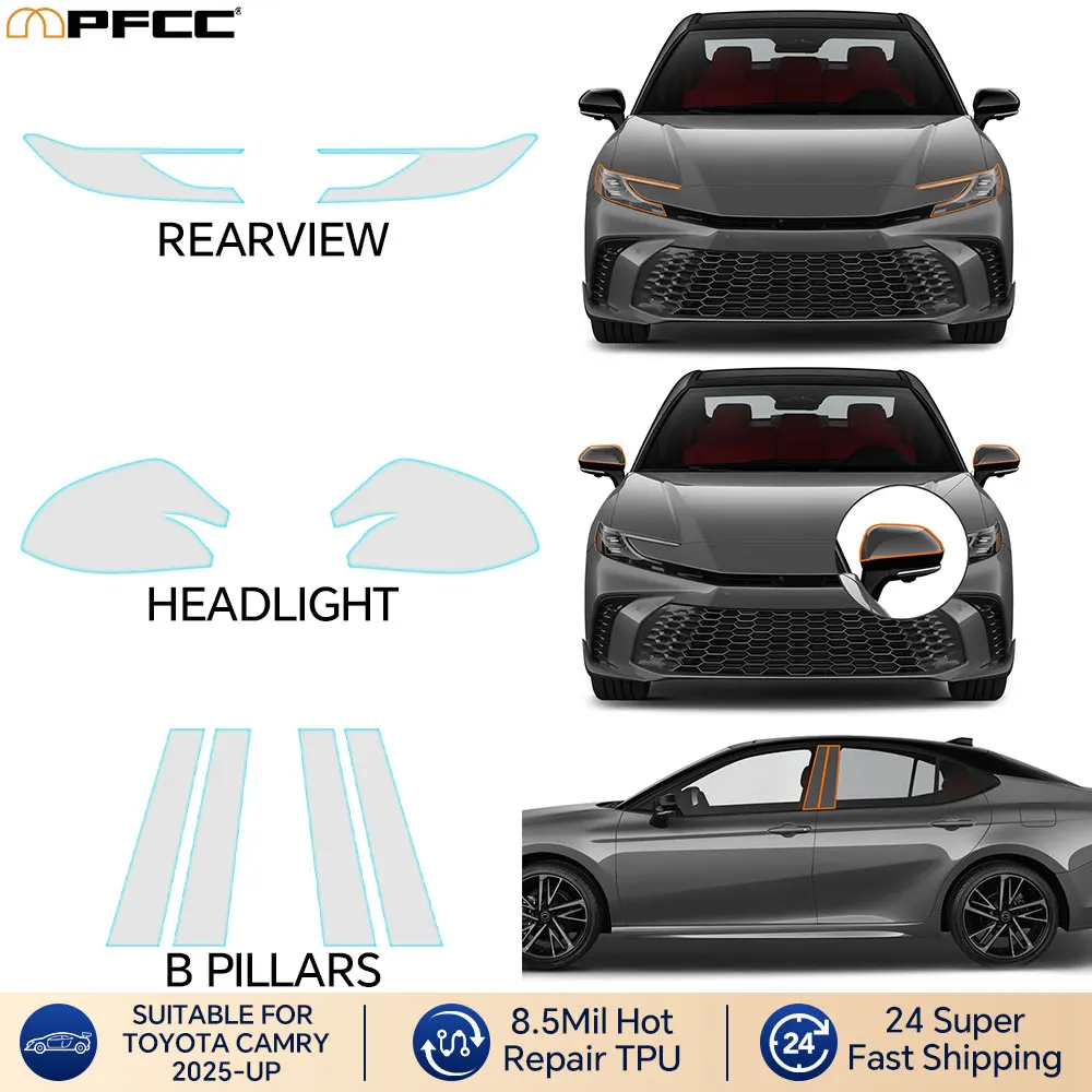

PPF предварительно вырезанная пленка для фар Toyota GR Yaris 2024 2025, защитная пленка для заднего вида, комплект автомобильных наклеек, защитные аксессуары от царапин