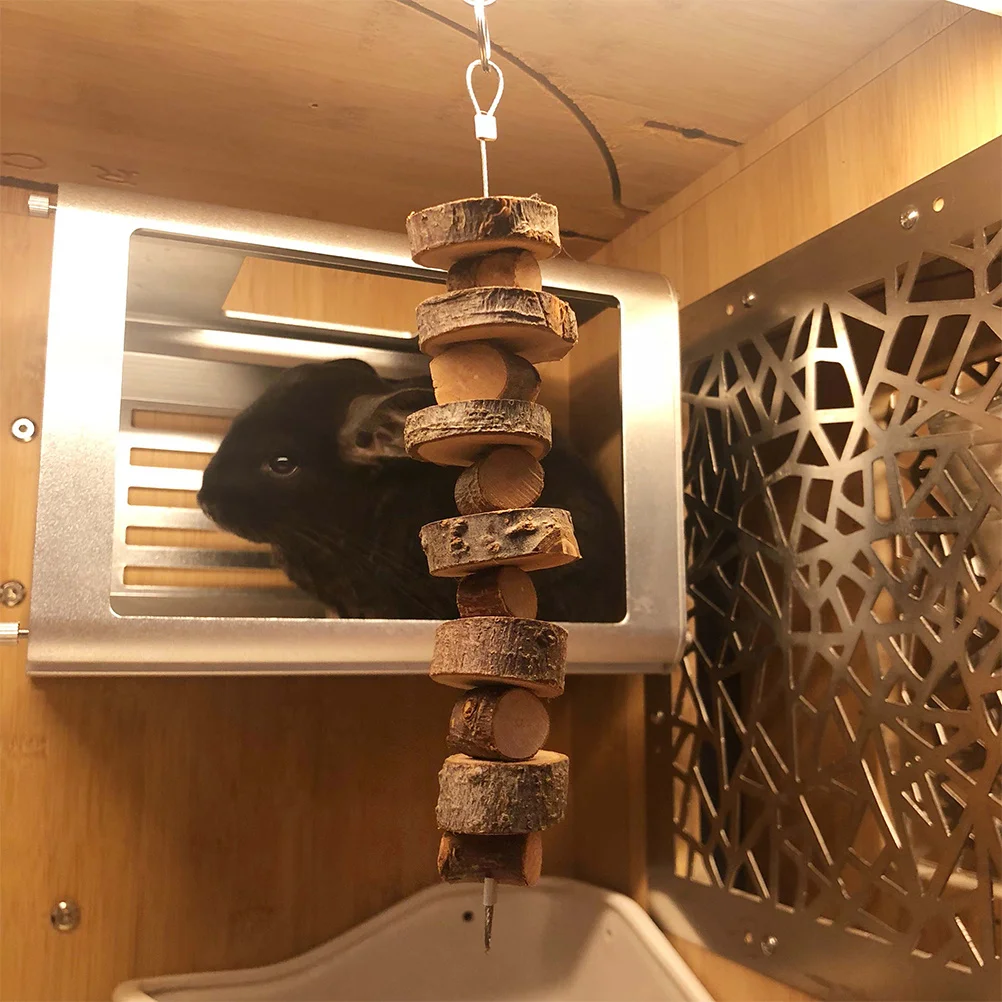 

Apple Wood Chew String for Small Pets Natural Molar Sticks Treats for Squirrel Hamster Chinchilla Parrot Rabbit Dental Health