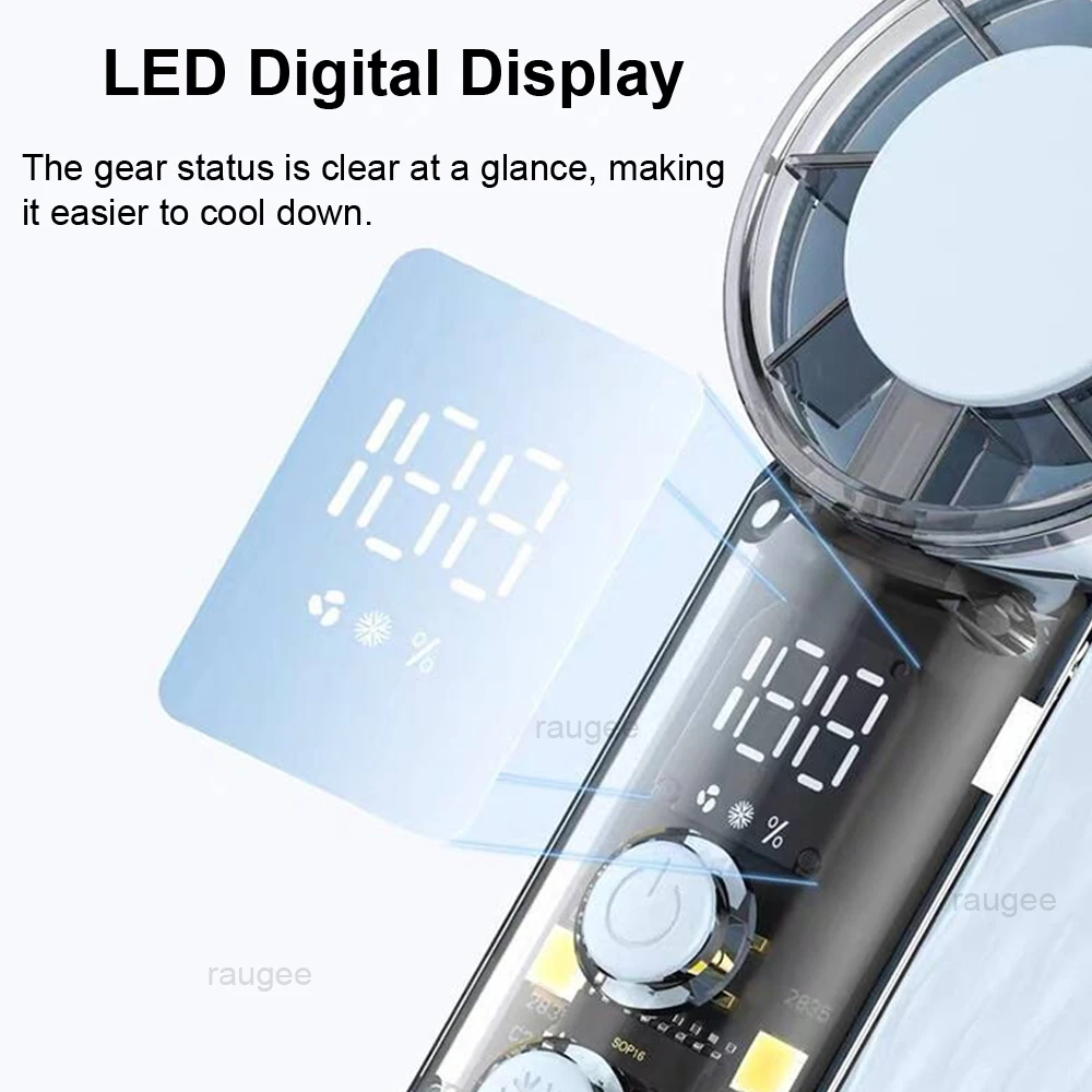 Portable Usb Rechargeable Personal Fan With Led Light Cooling_voghion.com