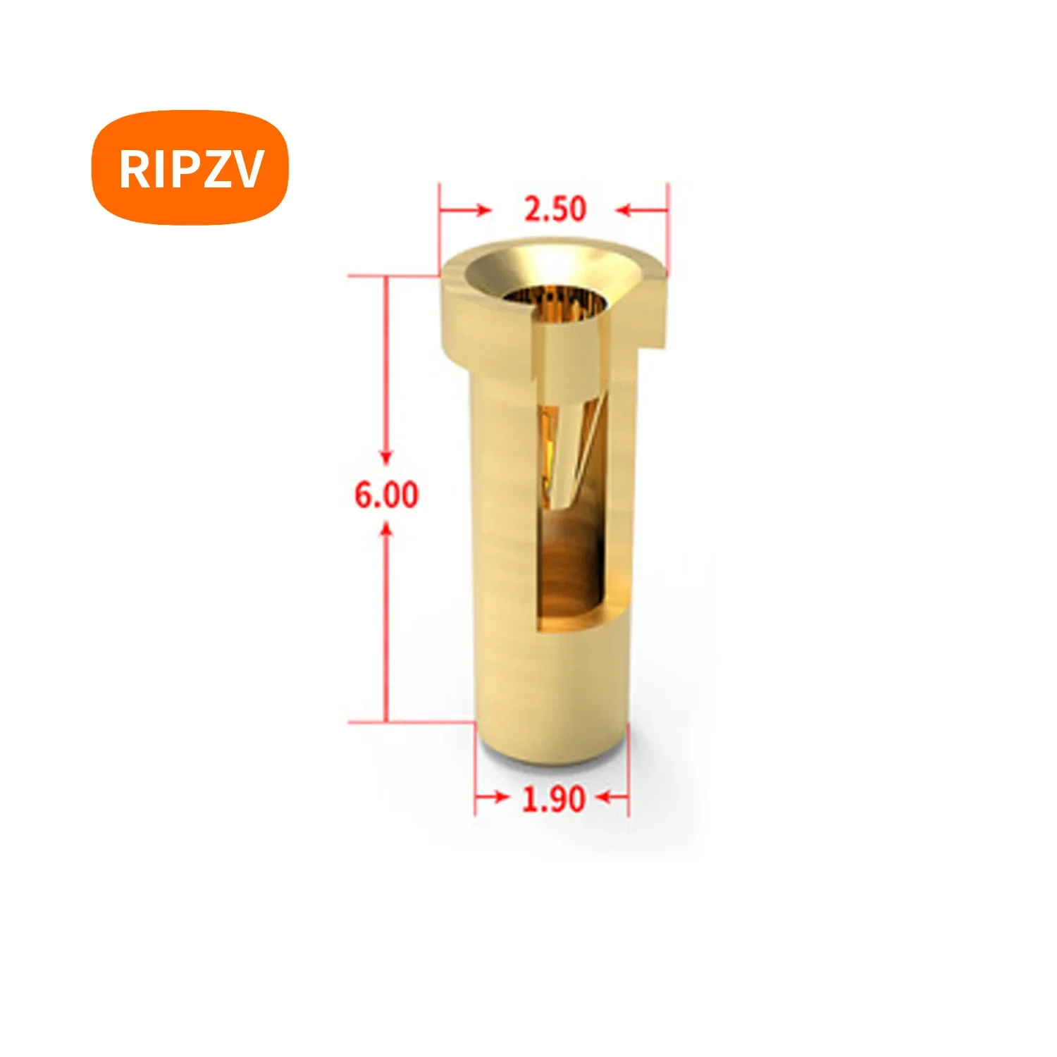 2.5x6mm Jack pin crown spring terminal adapter sensor socket male / female plug to plug connector RIPZV hole 0.8mm